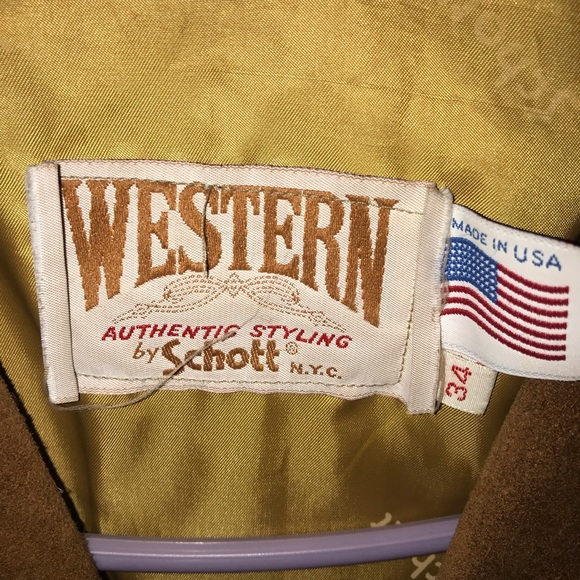 SOLD! Vintage Western Schott Suede Fringed Jacket - Picture 7 of 8